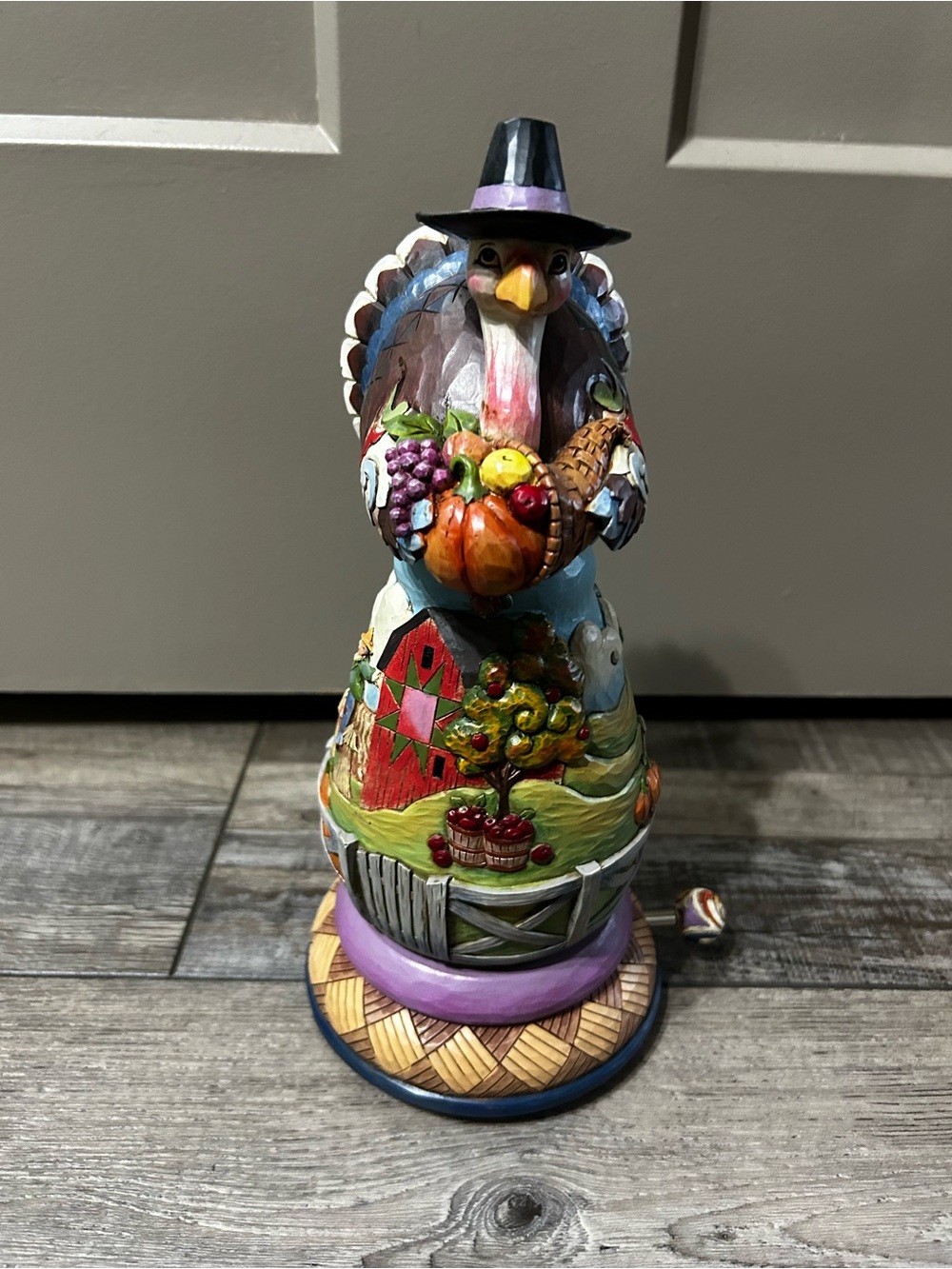 Jim Shore Heartwood Creek "For All Things, Give Thanks" musical rotating Turkey